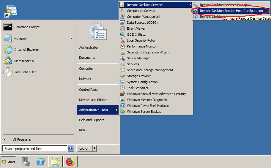 Настройка rdp на windows server 2008 r2